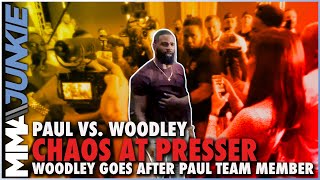 Tyron Woodley goes after Jake Paul team member for talking about mom  Paul vs Woodley [upl. by Natalie229]