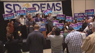 San Diego Mayor Todd Gloria speaks to voters as early election lead continues [upl. by Shelbi112]