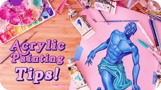 Acrylic Painting Tips amp Tricks For Beginners ✨🎨 [upl. by Maryellen]