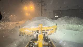 First Blizzard of 2024  Snow Plowing Komatsu WA270 W Metalpless Live Edge 13012024 [upl. by Georgianna397]