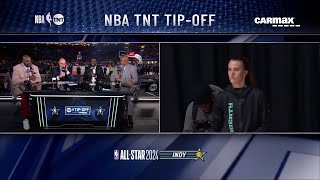 Sabrina joins Inside the NBA talks 3Point Challenge vs Steph  2024 NBA AllStar Weekend [upl. by Hnah816]