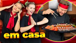 TRANSFORMEI nossa casa em RESTAURANTE JAPONÊS 🍣 Fizemos sushi ‹ Morgana Santana › [upl. by Esinaj]