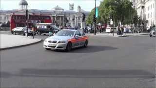 2x Metropolitan Police Squad Car London responding at Trafalgar Square [upl. by Ahsoem]