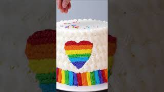 shorts Making a Heart Rainbow Cake [upl. by Acile]