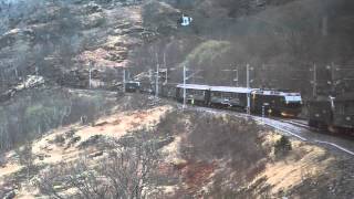 Trains passing by at Berekvam Station Flåm line Norway [upl. by Dlanor421]