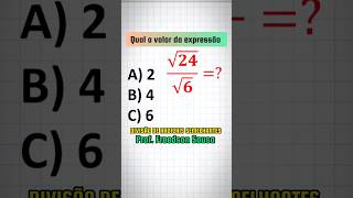 🔥Divisão de radicais semelhantes matemática radiciação [upl. by Alexi]