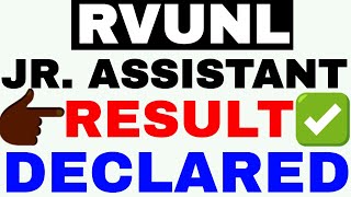 RVUNL JR ASSISTANT 2018 RESULT DECLARED [upl. by Diella]