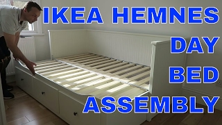 IKEA HEMNES Daybed frame with 3 drawers assembly [upl. by Deerdre]