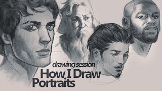 ✏️ How I Draw Portraits  Sketching and Drawing Session [upl. by Haisi]