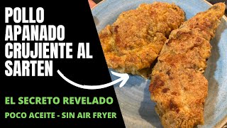 POLLO APANADO saludable crujiente y al sarten  NO frito Fácil y rápido [upl. by Doxia59]