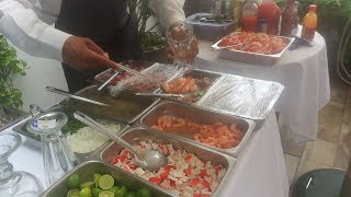 Banquetes para fiestas Banquetes a Domicilio MARISCOS BUFFET [upl. by Burlie]