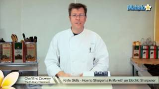 Knife Skills  How to Sharpen a Knife With an Electric Sharpener [upl. by Yralam]