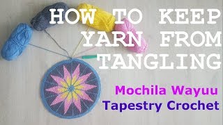 HOW TO KEEP YARN FROM TANGLING MOCHILA WAYUU  TAPESTRY CROCHET [upl. by Lorelie]