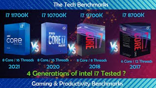 Intel i7 11700k vs Intel i7 10700k vs Intel i7 9700k vs Intel i7 87004 Generation of i7 Tested [upl. by Enamrahs731]