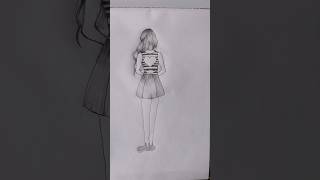 HOW TO DRAW A GIRL SKETCH😍😍viralshort viralvideo drawing art viralshort viralvideodrawingart [upl. by Hailahk]