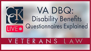 VA DBQ Disability Benefits Questionnaire Explained [upl. by Aynwad]