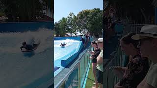 FlowRider Surfing at Wet n Wild Theme Park Gold Coast [upl. by Olson179]