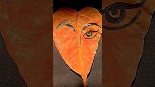 Maa durga eyes painting on leaf🍁 garba festival dance subscribe art share shortvideoshorts [upl. by Esyli]