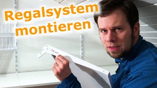 Regalsystem mit Wandschienen montieren  Abstellkammer Hobbyraum Werkstatt  DIY Element System [upl. by Fernande]