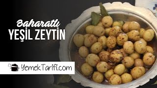 Baharatlı Yeşil Zeytin Tarifi  Kahvaltılık Tarifler  Yemektarificom [upl. by Leanatan709]