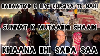 sunnat k mutaabiq shadi khana bhi sadaa saa mehmanp k liye kursiya tk nahi😳😳 [upl. by Einon]