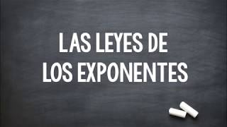 LEYES DE LOS EXPONENTES [upl. by Brian]