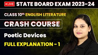 Poetic Devices  Full Explanation Part 1  Class 10 English Literature live [upl. by Sugirdor243]