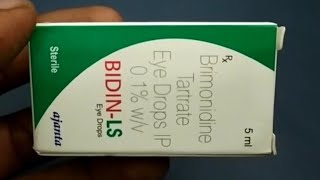 Bidin LS Eye Drops  Brimonidine Tartrate Eye drops Ip 01WV  Bidin LS Eye Drops Uses Side effect [upl. by Sikko]