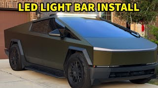 Installing Off Road LED Light Bar On My Tesla Cybertruck AWD it is Very Bright [upl. by Aniz]