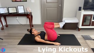 Lying Kick Outs  Diastasis Recti Exercises [upl. by Naimerej]