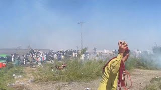 Pakistani police clash with protesters after officials ban a leading Pashtun rights group [upl. by Kruter]