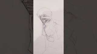 Tysm for 200 subscribers drawing ken kaneki from Tokyo Ghoul drawingskill trending viral [upl. by Nylyoj]