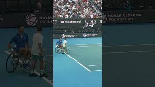 Novak Djokovic Shocks with Wheelchair Tennis Skills at Australian Open shorts [upl. by Anayad]