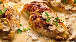 PanFried Chicken in a Creamy White Wine amp Garlic Sauce [upl. by Orlanta]