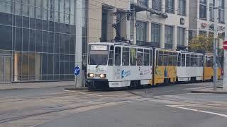 Straßenbahn Gera Linie 3 Tatra KT4DMC Nr 360314 Abfahrt Heinrichstraße nach LusanBrüte [upl. by Marena395]