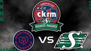 RIDER RADIO CFL Week 11 Montreal Alouettes at Saskatchewan Roughriders livestream [upl. by Neelrad212]