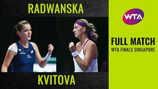 Agnieszka Radwanska vs Petra Kvitova  Full Match  2015 WTA Finals Singapore Final [upl. by Eyaf799]