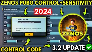 😱NEW Zenos Pubg New 32 Sensitivity Code 2024Zenos Pubg Control Code  PUBGMBGMI [upl. by Nairrad]