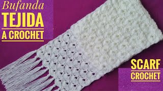 Cómo Hacer Bufanda a CrochetChalina a Croché TutorialEasy Crochet Scarf  How To Crochet a Scarf [upl. by Elodia422]