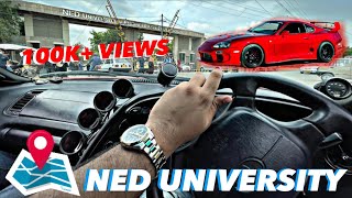 VISITING MY UNIVERSITY IN SPORTS CAR TOYOTA SUPRA PAKISTAN  PEOPLE REACTING TO LOUD CAR  JAPAKBOYS [upl. by Coltin]