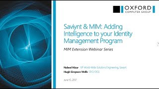 Saviynt and MIM Adding Intelligence to your Identity Management Program  June 2017 [upl. by Ilera]