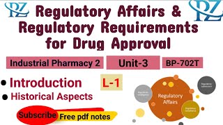 Regulatory AffairsDRA Introduction Historical Aspects Industrial Pharmacy 2 Unit3 [upl. by Ennyl]