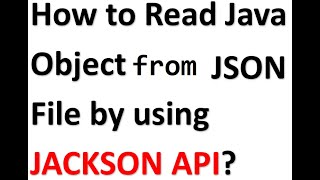 How to Read Java Object from JSON file by using Jackson API JSON Spring Boot 2024 [upl. by Laen386]