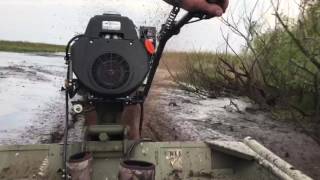 25hp Mud Walker surface drive fun in the mud [upl. by Shaer]