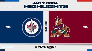 NHL Highlights  Jets vs Coyotes  January 7 2024 [upl. by Ymrots]