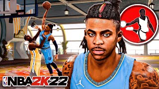 NEW JA MORANT BUILD is UNSTOPPABLE in NBA 2K22  BEST SLASHING PLAYMAKER BUILD [upl. by Ynatsed]