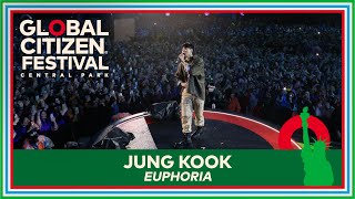 Singer Jung Kook Performs BTS Song ‘Euphoria’  Global Citizen Festival 2023 [upl. by Ahsinotna330]