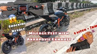 Ktm duke 390 gen3 mileage test  Shocking result 😱 With Akrapovic exhaust 🥵 1Ltr [upl. by Amoreta]