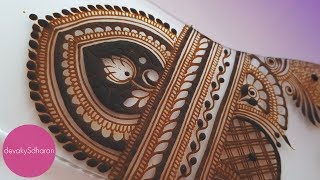 Contemporary Indian bridal mehendi design  Henna tutorials by Devaky S Dharan [upl. by Odraude518]