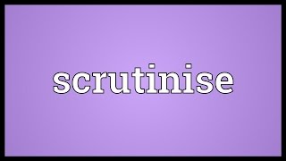 Scrutinise Meaning [upl. by Eirelam]